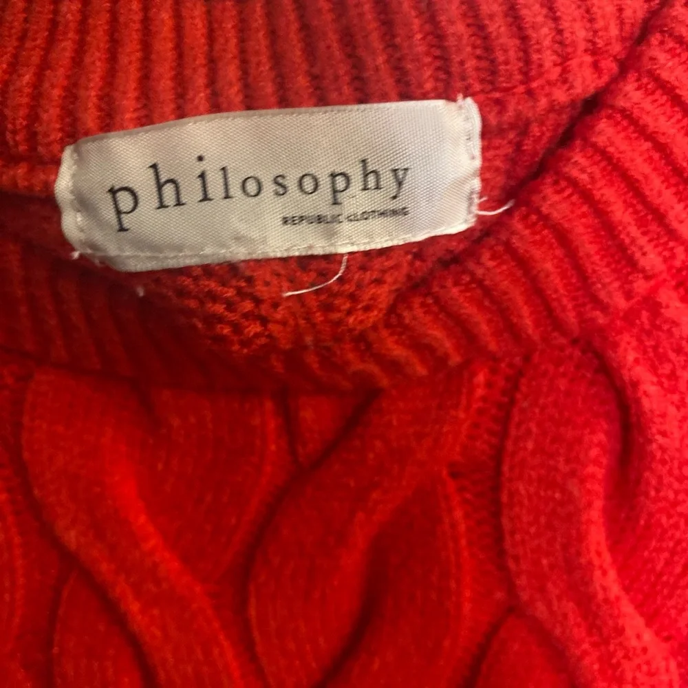 Philosophy Bright Red Cable Knit Sweater